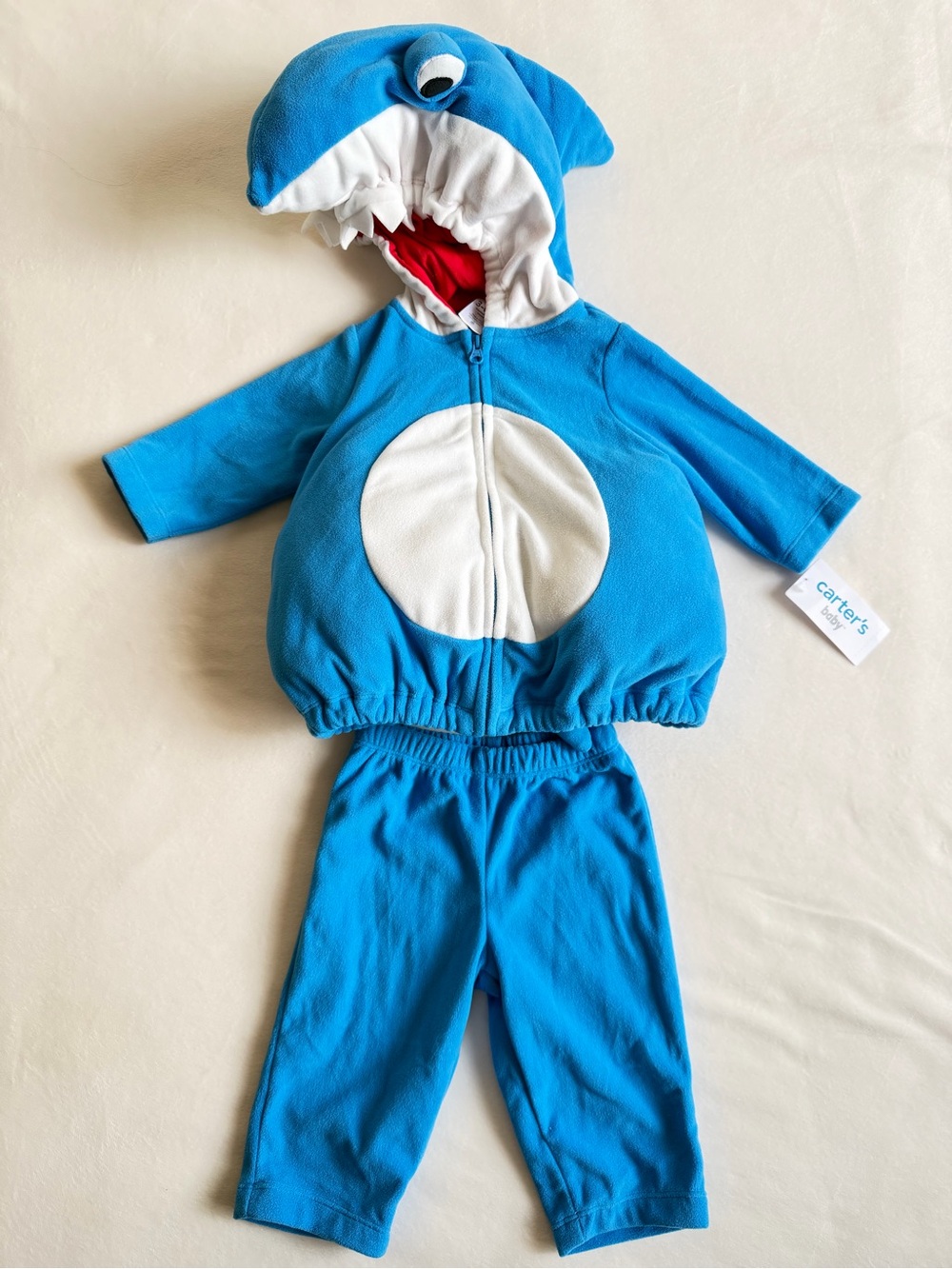 Carter's Bright Blue Shark Hoodie & Pants Costume Set